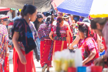 Photo for People in traditional clothing in the local market in Guatemala - Royalty Free Image
