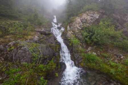Téléchargez les photos : Belle cascade dans les montagnes canadiennes - en image libre de droit