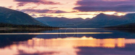 Photo for Sunset scene on the lake at sunset summer nature landscapes - Royalty Free Image