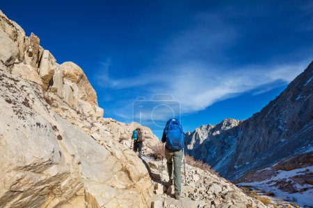 Photo for The climb in snowy mountains in the summer season - Royalty Free Image