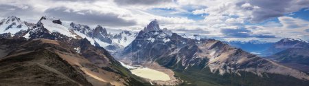 Photo for Famous Cerro Fitz Roy  and Cerro Torre- one of the most beautiful and hard to accent rocky peaks in Patagonia, Argentina - Royalty Free Image