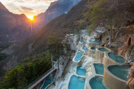 Unusual thermal pools Las Grutas De Tolantongo in Mexico