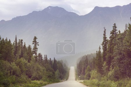 Photo for Scenic highway in Alaska, USA. Dramatic view clouds - Royalty Free Image