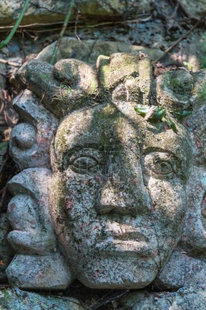 Photo for Maya headstone statue in the Honduras - Royalty Free Image