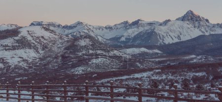 Photo for Snow covered mountains in winter season - Royalty Free Image