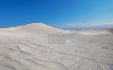 Photo for Hiker in White Sands Dunes in New Mexico, USA - Royalty Free Image