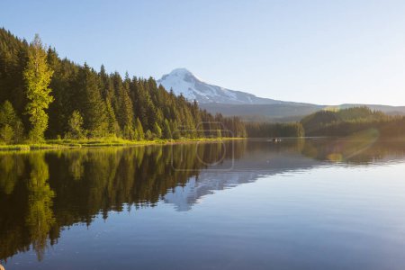 Photo for Mount. Hood reflection in Trillium lake,  Oregon, USA. Beautiful natural landscapes - Royalty Free Image