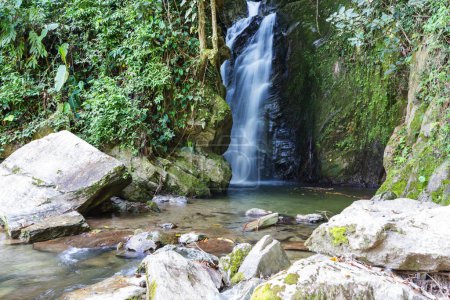 Foto de Hermosa cascada en la selva verde, Colombia, América del Sur - Imagen libre de derechos