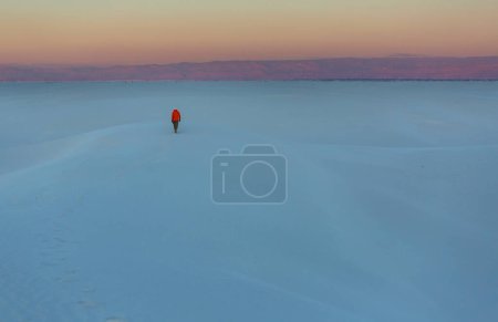 Photo for Men on hiking trip on the mountain desert,  White Sands National Monument, New Mexico, USA - Royalty Free Image
