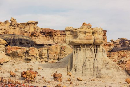Photo for Unusual desert landscapes in Bisti badlands, De-na-zin wilderness area, New Mexico, USA - Royalty Free Image