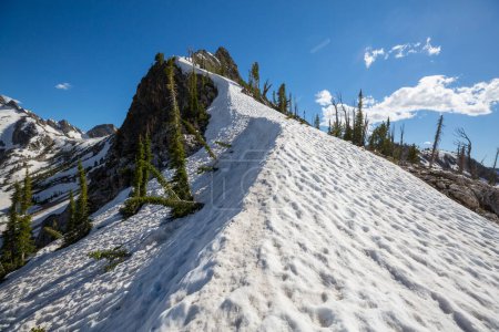 Photo for Mountain ranges covered with snow in early spring, Idaho - Royalty Free Image