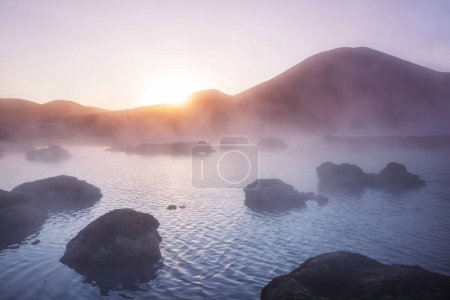Photo for Natural Hot Spring in  Atacama desert, Chile, South America. - Royalty Free Image