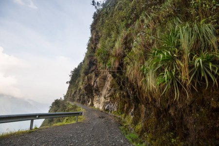 Photo for Famous death road, the "Camino de la Muerte", in the Bolivian Andes near La Paz - Royalty Free Image