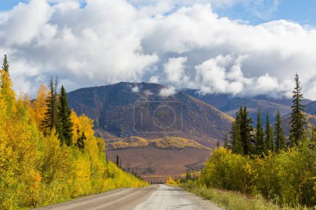 Photo for Mountain road in autumn season, Alaska - Royalty Free Image