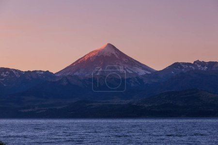 Volcano Lanin at sunset in Argentina