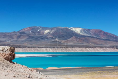 Fantastische Landschaften im Norden Argentiniens. Schöne inspirierende Naturlandschaften. Laguna Verde in Salar Antofalla.