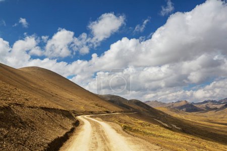 Photo for Scenic road in the Cordillera mountains in Peru. Travel background. - Royalty Free Image