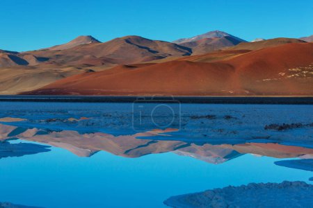 Photo for Fantastic Scenic landscapes of Northern Argentina. Beautiful inspiring natural landscapes. Laguna Verde in Salar Antofalla. - Royalty Free Image