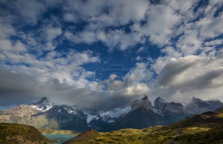 Photo for Beautiful mountain landscapes in Torres Del Paine National Park, Chile. World famous hiking region. - Royalty Free Image
