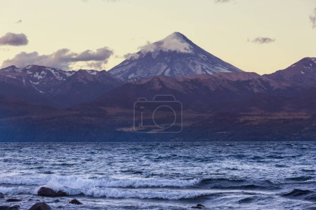 Volcano Lanin at sunset in Argentina