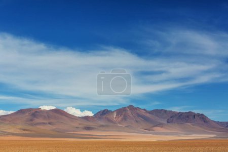 Epic Salvador Dali desert. Unusual natural landscapes in Bolivia.