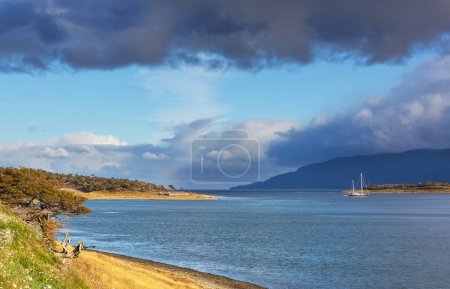 Photo for End of the world- beautiful natural landscape around Beagle sound in Ushuaia, Argentina - Royalty Free Image