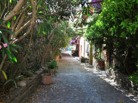 Foto de Colliure, Francia; 8 de julio - 2023: Muy bonitas vistas de las calles medievales de la ciudad de Collioure en la costa sur de Francia - Imagen libre de derechos