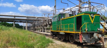 Foto de 20.07.2022, Moldova, Chisinau: Estación ferroviaria de descarga y carga de productos petrolíferos - Imagen libre de derechos