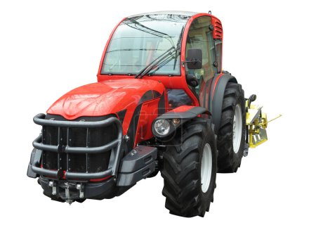 Foto de Nuevo tractor agrícola moderno aislado sobre fondo blanco . - Imagen libre de derechos