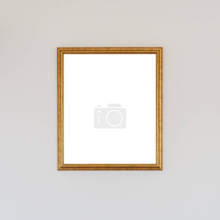 Foto de Empty picture frame with mockup copy space hanging on the wall, square format - Imagen libre de derechos