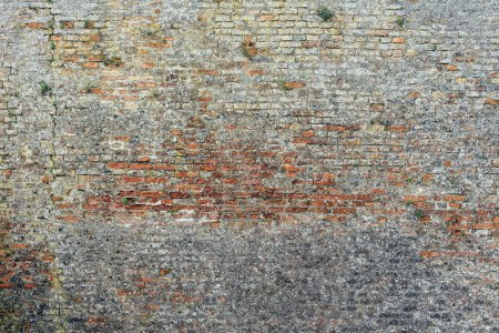 Foto de Fondo de una vieja textura de pared de ladrillo grande desgastado, elemento de diseño gráfico - Imagen libre de derechos