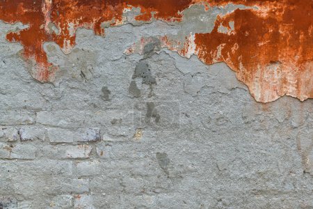 Photo for Old mortar wall with brick pattern as background or urban texture - Royalty Free Image