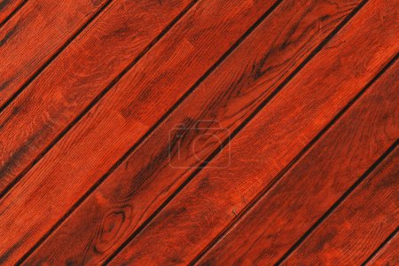 Photo for Rustic and charming brown wood flooring in top view as background and texture - Royalty Free Image