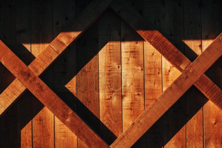 Téléchargez les photos : Fond en bois brun, avec motif ombre et lumière, texture architecturale en bois - en image libre de droit