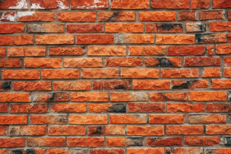 Photo for Rough brick surface, decorative exterior wall technique as background - Royalty Free Image