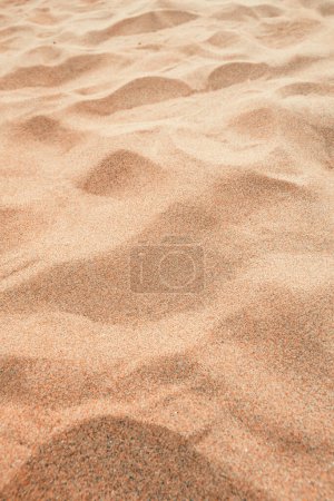 Téléchargez les photos : Plage de sable fond, Tropical station touristique marron surface sablonneuse pour le concept de conception de vacances. Image verticale. - en image libre de droit