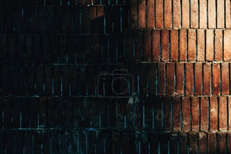 Photo for Brickwork pattern, old worn brick wall facade as background design element - Royalty Free Image