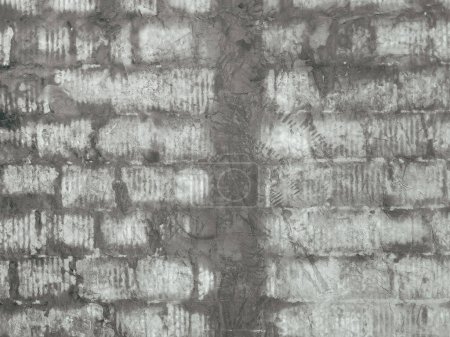 Foto de Pared de cemento gris con patrón de bloque y columna de hormigón como elemento de diseño - Imagen libre de derechos