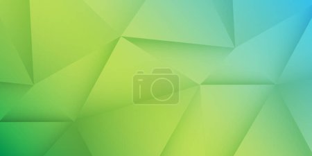 Illustration for Green and Blue 3D Glowing Triangles, Modern Style Glowing Geometric Shapes Pattern, Abstract Futuristic Vector Background, Texture Design, Vector Template - Royalty Free Image