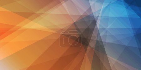 Illustration for Colorful 3D Modern Style Triangle Shaped Translucent Overlaying Planes, Geometric Shapes Pattern, Broken Glass Effect - Abstract Futuristic Vector Background, Brown and Blue Texture Design Template - Royalty Free Image