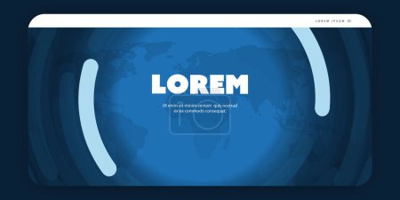 Illustration for Web Design Elements - Header or Banner Design with World Map - Modern Style Multi Purpose Template Layout for Web and App User Interfaces in Editable Vector Format - Royalty Free Image