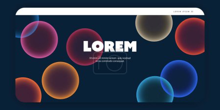 Illustration for Modern Style Minimal Web Design Elements - Dark Header or Banner Design with Bubbles Pattern - Multi Purpose Template for Web and App User Interfaces in Editable Vector Format - Royalty Free Image