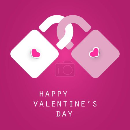 Téléchargez les illustrations : Style moderne violet Valentine's Day Card or Cover Design with Bond Concept, Hearts and Pad Locks - Illustration multi-usages en format vectoriel modifiable - en licence libre de droit