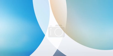 Ilustración de Fondo de patrón geométrico mínimo blanco y azul con círculos blancos gruesos, plantilla de propósito múltiple, composición de formas redondas, póster, encabezado o diseño de página de aterrizaje con ilustración de vectores de copyspace - Imagen libre de derechos