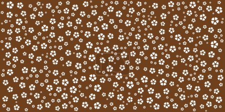 Illustration for Lots of White Flowers on Brown Background, Multi Purpose Texture for Web, Business or Wrapping Paper - Template in Editable Vector Format - Royalty Free Image