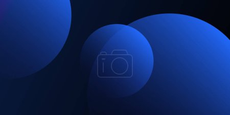 Téléchargez les illustrations : Modern Style Background, Header or Banner Design with Large Blue Overlapping Bubbles Pattern, Multi Purpose Creative Wide Scale Template for Web with Copyspace in Editable Vector Format - en licence libre de droit