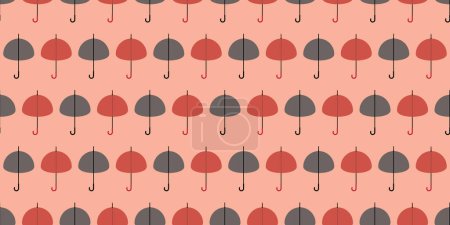 Illustration for Red and Dark Grey Umbrellas Pattern - Vector Background Design Template - Royalty Free Image