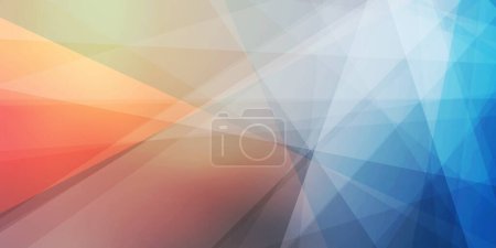 Illustration for Colorful 3D Modern Style Triangle Shaped Translucent Overlaying Planes, Geometric Shapes Pattern, Broken Glass Effect, Abstract Futuristic Vector Background, Brown,Red and Blue Texture Design Template - Royalty Free Image