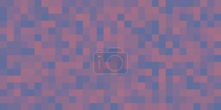 Téléchargez les illustrations : Motif de surface pixélisé coloré abstrait avec des carrés colorés aléatoires - Texture géométrique de la mosaïque - Art génératif, Conception de fond vectoriel - en licence libre de droit