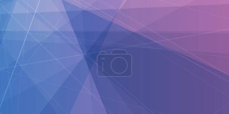 Ilustración de Colorido estilo moderno triángulo en forma de planos superpuestos translúcidos, formas geométricas y líneas patrón abstracto degradado futurista fondo vectorial azul oscuro y púrpura, plantilla de diseño - Imagen libre de derechos